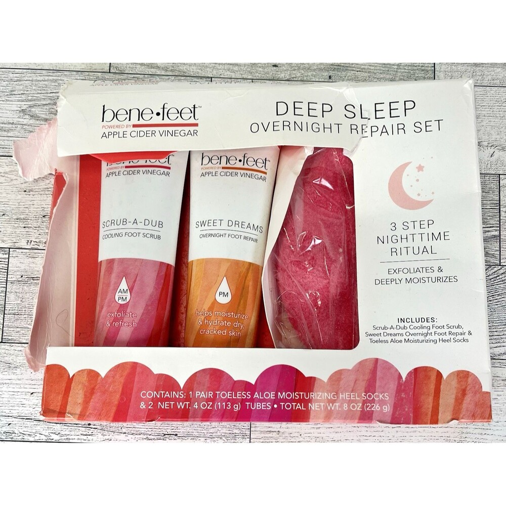 Bene-feet Deep Sleep Overnight Repair Set 3 Step Nighttime Ritual Powered By ACV